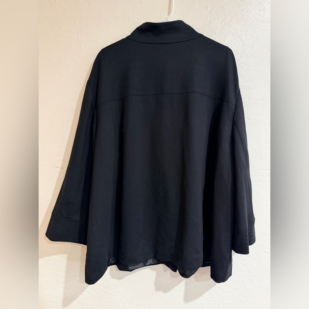 Sandro Black Cape Womens Jacket 2-Button Size 3X - Picture 4 of 12
